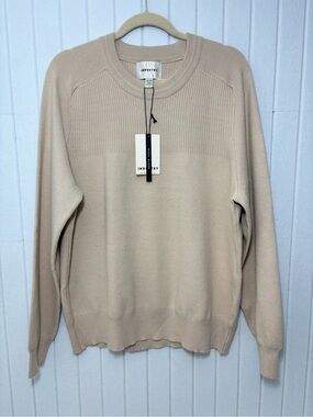Industry Wool Blend Crewneck Sweater in Beige Size XL